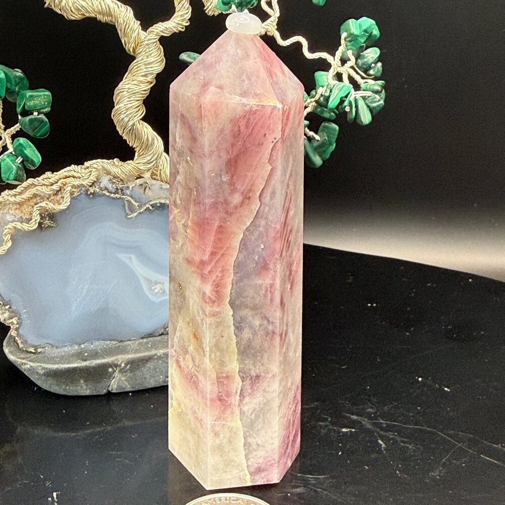 Lavender Quartz Point Tower 3.93" Tall 6 Sided Crystal